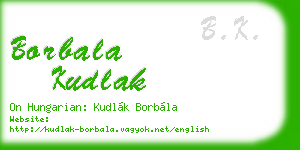 borbala kudlak business card