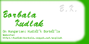 borbala kudlak business card